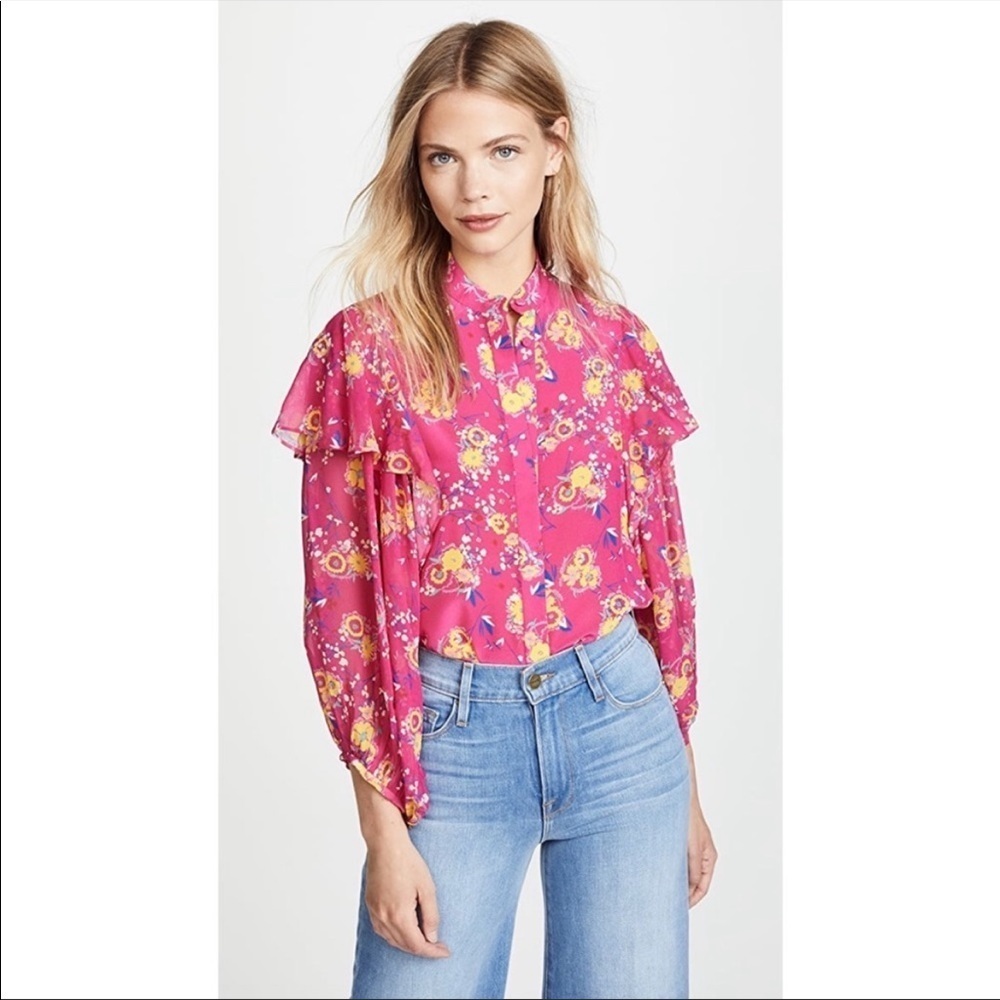 Saloni Chloe silk floral blouse